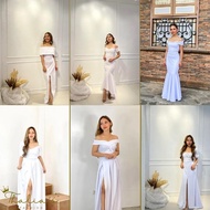 TFB WHITE MAXI NEOPRENE DRESS FOR EVENTS / FORMAL / CIVIL WEDDING / PICTORIAL AND MORE wedding dress