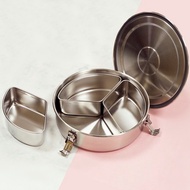 【外盒】不鏽鋼304餐具系列-霧面圓型收納餐盒-5號