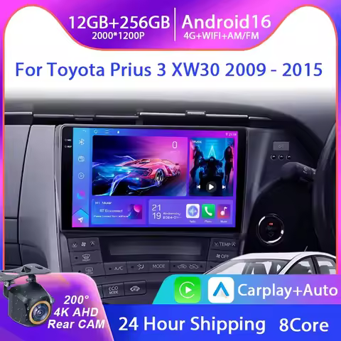 Car Radio For Toyota Prius 3 XW30 2009 - 2015 RHD Android Auto Stereo Head Unit Multimedia Player Na