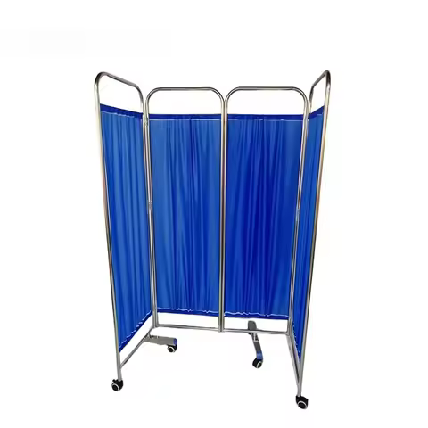 Chinese Supplies Manufacturer Stainless Steel 4 Fold 3 Fold Movable Convenient Ward Curtain Screen f