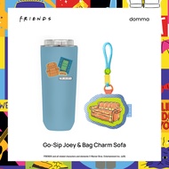 [Domma] Bundling Friends Edition - 700ml Go-Sip Tumbler Joey + Bag Charm Sofa | Double Wall Stainles