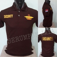 BROWN WINGS LOGO SECURITY T-SHIRT WITH FULL EMBROIDERY - BROWN SECURITY COLLAR T-SHIRT WITH EMBROIDE