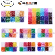 Beebeecraft 1 Box Transparent Acrylic Beads Bicone Faceted Mixed Color for DIY Jewellery Making