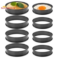 8 Pack Crumpet Rings NONSTICK English Muffin Rings Black Stainless Steel for Muffins, Pancakes