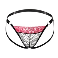 Men's Sexy Thong Sexy Mesh Fishnet Underwear Hollow Passion Bed Flirting Underwear Lace Pants