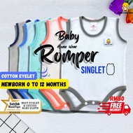 [Little Cute-Bee] Eyelet Singlet Baby Romper | Romper Baby Boy Girl Newborn | Baju Baby Berlubang | 