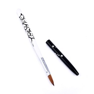 Art Nails Brush Pen Metal Acrylic Handle Carving Powder Gel Liquid Salon Liner Nails Brushes with Cap Artist Brushes Tools