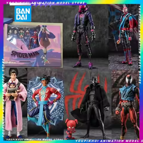 【 in Stock 】 Bandai SHF Spider Man Universe Series Indian Wanderer Miles Morales Crimson Spider Man 