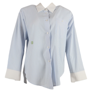 BeforeSunset-เสื้อเชิ้ตลายทางฟ้าขาว-สีขาวD023-218