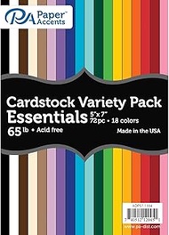 Variety Pack 5x7 72pc 65lb Essential Cardstock