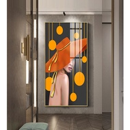 Art Girl Wall Painting - Mirrored Laminate Living Room Art Painting