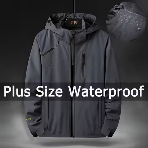 Waterproof Jacket Outdoor Windbreaker Men Plus Size 5XL 6XL 7XL Windproof Rainproof Coat Big Size Me
