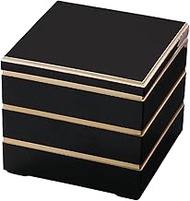 J-kitchens Heavy Box, Made in Japan, 3 Tiers, 6.5 Inches, School Store, Kurobuchi Gold, 7.6 x 7.6 x 