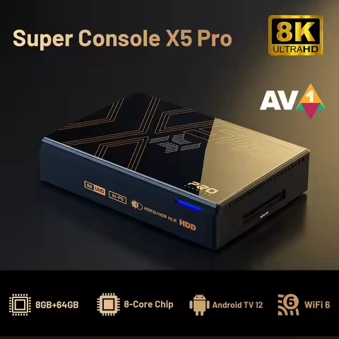 Kinhank Super Console X5 Pro Android TV Box for 8K@60FPS 4K@120FPS with Android 12 8G+64G 2.4G&5G Du