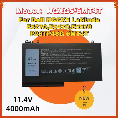 Battery for Dell NGGX5 Latitude E5270, E5470, E5570, P23T, P48G, 6MT4T Laptops