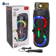 Ueblock✈ เครื่องเล่นเพลงซับวูฟเฟอร์แบบพกพาพร้อม Mic & Radio Heavy Bass Sound Speaker Stereo Speaker