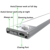 บางเฉียบLEDs PIR Motion Sensor ภายใต้คณะรัฐมนตรีแสง USB ชาร์จ3โหมดสี LED ตู้เสื้อผ้าตู้เสื้อผ้าไฟกลางคืน