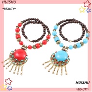 HUISHU Bohemian Necklace, Alloy Jewellery Bohemian Pendant Necklace,  Vintage Gifts Turquoise Long N