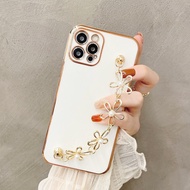 Huawei Mate 10 20 30 40 P20 P30 P40 P50 Pro Nova 3 3i 3e 4 4e 5T 7i P20 P30 Lite Nova 6 7 8 SE Nova 7 8 Pro Y9 Prime 2019 Honor 20 P40 Pro + Honor 8X 10 Glitter Bling Flower Diamond Bracelet wrist chain Plating Soft Phone Case Back Full Cover