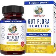 MaryRuth Organics Gut Flora Health+ Enzymes | Up to 2 Month Supply | Prebiotic Probiotic Digestive E