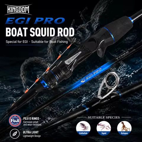 Kingdom EGI PRO Boat Squid Casting Fishing Rod Ultra Light TORAY T1100G +40T Carbon FUJI Ring 1.5M/1