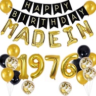 (SG SELLER) 50th Birthday Decorations, 50th Birthday Balloon, Black and Gold Birthday Decorations Se