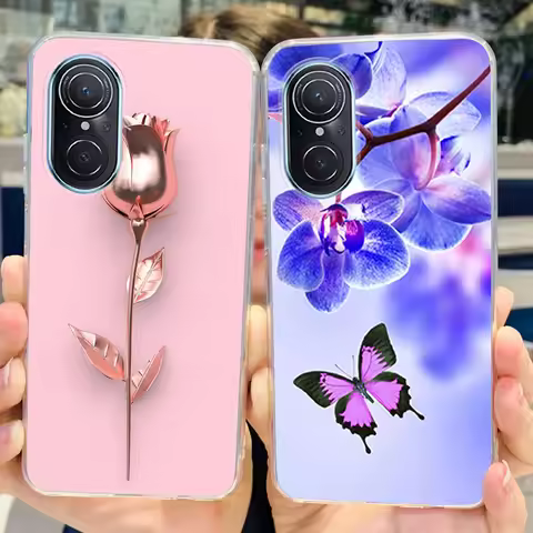 For Huawei Nova 9 SE Case New Fashion Flower Butterfly Clear Silicone Soft Back Cover For Huawei Nov