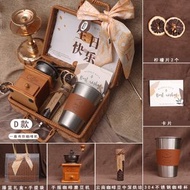全城熱賣 - 禮品生日禮物女生送閨蜜小眾高級感手磨咖啡機咖啡香薰禮盒伴手禮藤籃咖啡機D款*