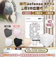 韓國製Defense  KF94 三層2D立體成人口罩（5色 ）(獨立包裝)
