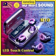 M10 TWS BLUETOOTH HEADPHONE LED TOUCH CONTROL WIRELESS BLUETOOTH EARPHONE WATERPROOF EARBUDS F9 M90P