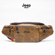 Jeep 8824 PU Leather Men's Waist Bag Sling Bag