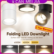 CANMEIJAI LED Surface Mounted Downlight Folding Spotlight 7/10/15W LED Ceiling Light Lampu Downlight Round Spotlight