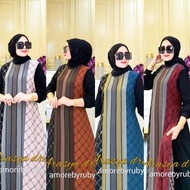 Arasya Dress Amore By Ruby Gamis Motif Stripe Bahan Crepe Lembut Busui