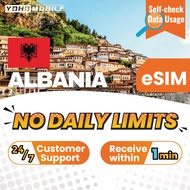 [Yoho] Albania eSIM No Daily Limit 3GB 5GB 10GB 30 Days Yoho Mobile Official Store