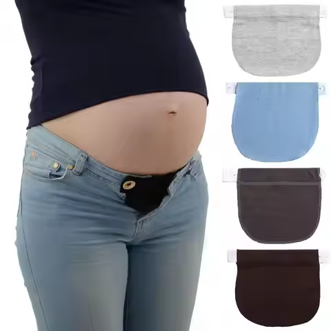 6pcs Maternity Jeans Adjust Button Pregnant Women Waistband Belt Elastic Waist Extender Clothing Pan