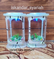 [BISA COD] AQUARIUM KOTAK MINIMALIS LENGKAP LAMPU Aquarium Mini Ikan Hias & Cupang & Guppy bisa Lamp