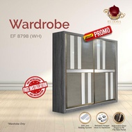 【PROMO】 Bedroom 8 Feet Sliding Wardrobe / PROMOSI Almari 8 Kaki / 8x8ft Cupboard / 8尺衣橱