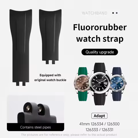21mm FKM Fluorine Rubber Watchband For Rolex Strap 126333 126334 124300 Oyster Perpetual Datejust 41