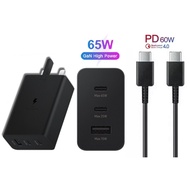 65w Fast Charger 3 USB Max 65w Adapter With Type-C To Type-C Cable Support Fast Charging