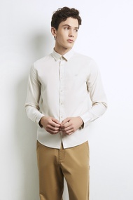 ESP เสื้อเชิ้ตผ้าอ๊อกฟอร์ด ผู้ชาย สีงาช้าง | Oxford Shirt | 03780