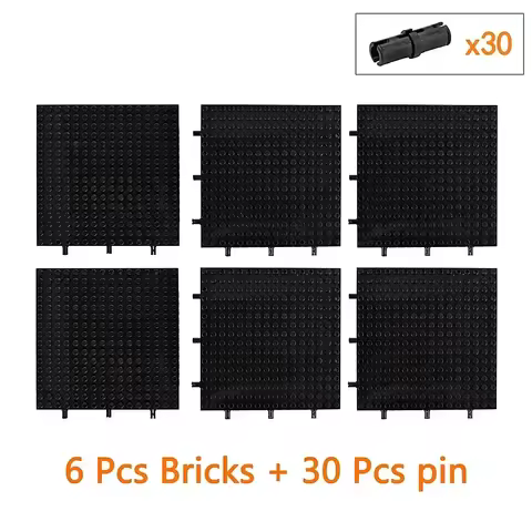 16x16 Dots Pixel Art Picture 65803 Bricks Black Baseplate Building Block Bottom Plate MOC Pins Parts