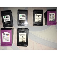 NO INK Empty USED HP 680 HP ink cartridges for ciss used