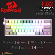 Redragon Mechanical Gaming Keyboard 60% White Gray Fizz - K617Rgb New