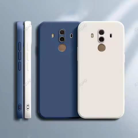 Official Liquid Silicone Phone Case for Huawei Mate10 Mate 10 Pro 10Pro Soft Square Solid Color Came