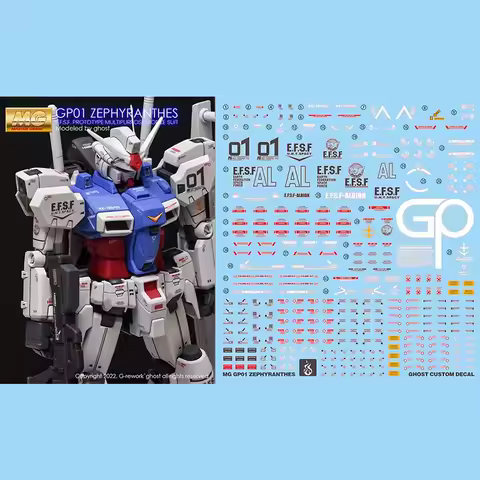 YAN Decal for MG 1/100 GP01 GP01FB ZEPHYRANTHES Model Kits Fluorescent Color Water Stickers for Mode