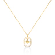 Jewellista จี้พร้อมสร้อยคอ Clover เงินแท้ 925 ประดับพลอย Zirconia