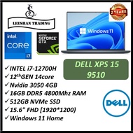 [Next Day Deliver] [New Arrival -BRAND NEW] DELL XPS 15 9520 FHD Laptop 15.6"intel i7-12700H 14 CORE| 16GB RAM | 512GB NVMe SSD | GeForce RTX 3050 - 4GB | WIN 11 HOME | 2 YEARS WARRANTY BY DELL