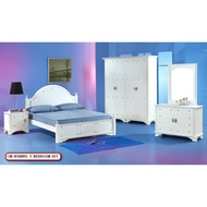 Bedroom Set 5 pcs white /Set Bilik Tidur / Bilik tidur / Set Bilik Tidur Queen