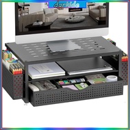 Dark Multiple Rank Computer Planner Highlighting Shelf Drawer and Double Pen Possessors for Efficien