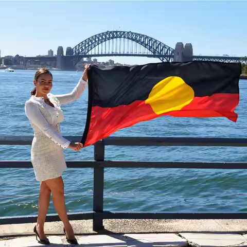 FLAGLINK 90x150 cm Australia Aboriginal Flag For Decoration